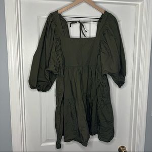 Mini Dress with Puff Sleeves